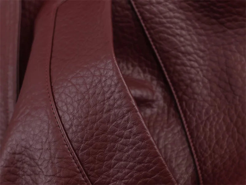 Chaqueta de Mujer Otoño 2026, Nueva Chaqueta Negra de Manga Larga de Cuero Sintético con Textura Granulada, Estilo Motociclista, a la Moda y con Personalidad