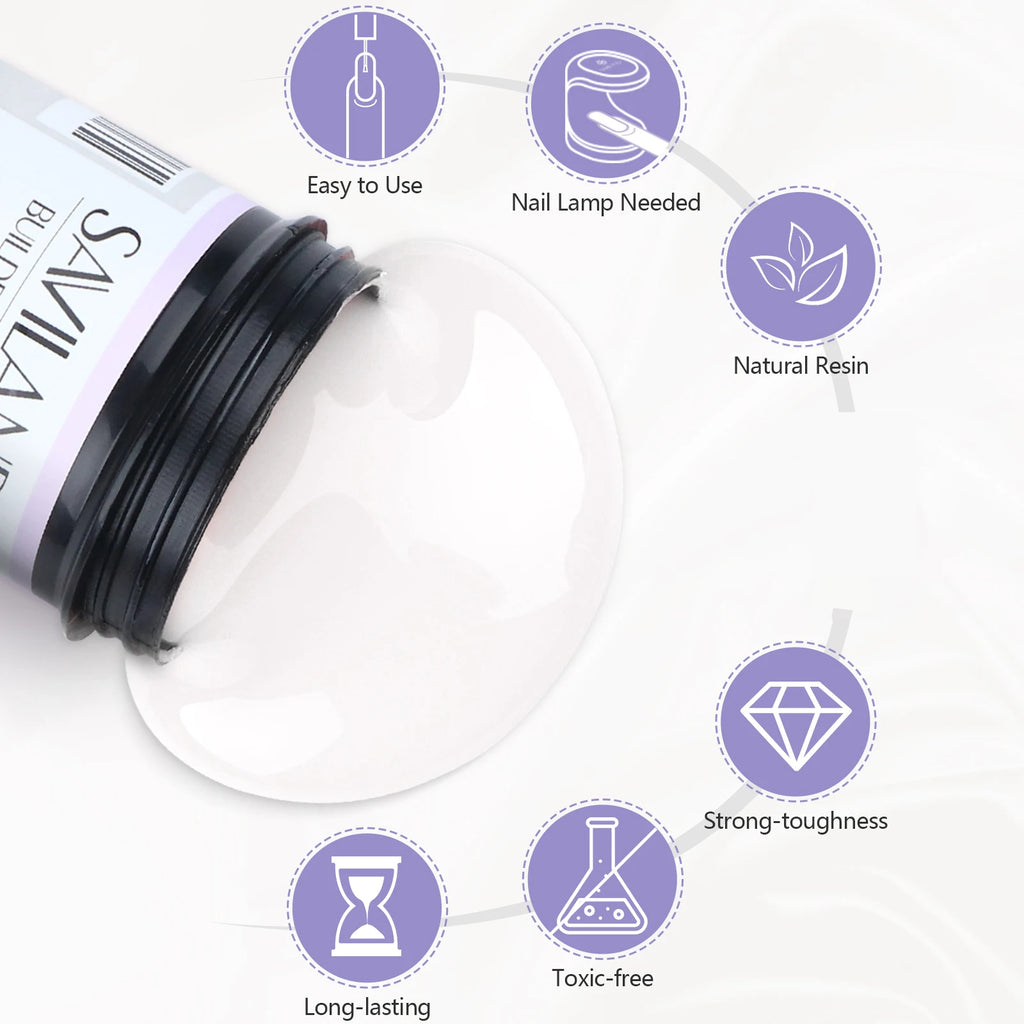 Saviland-esmalte de Gel para uñas, Gel multifuncional para extensión de uñas, UV, para salón de belleza, 100g
