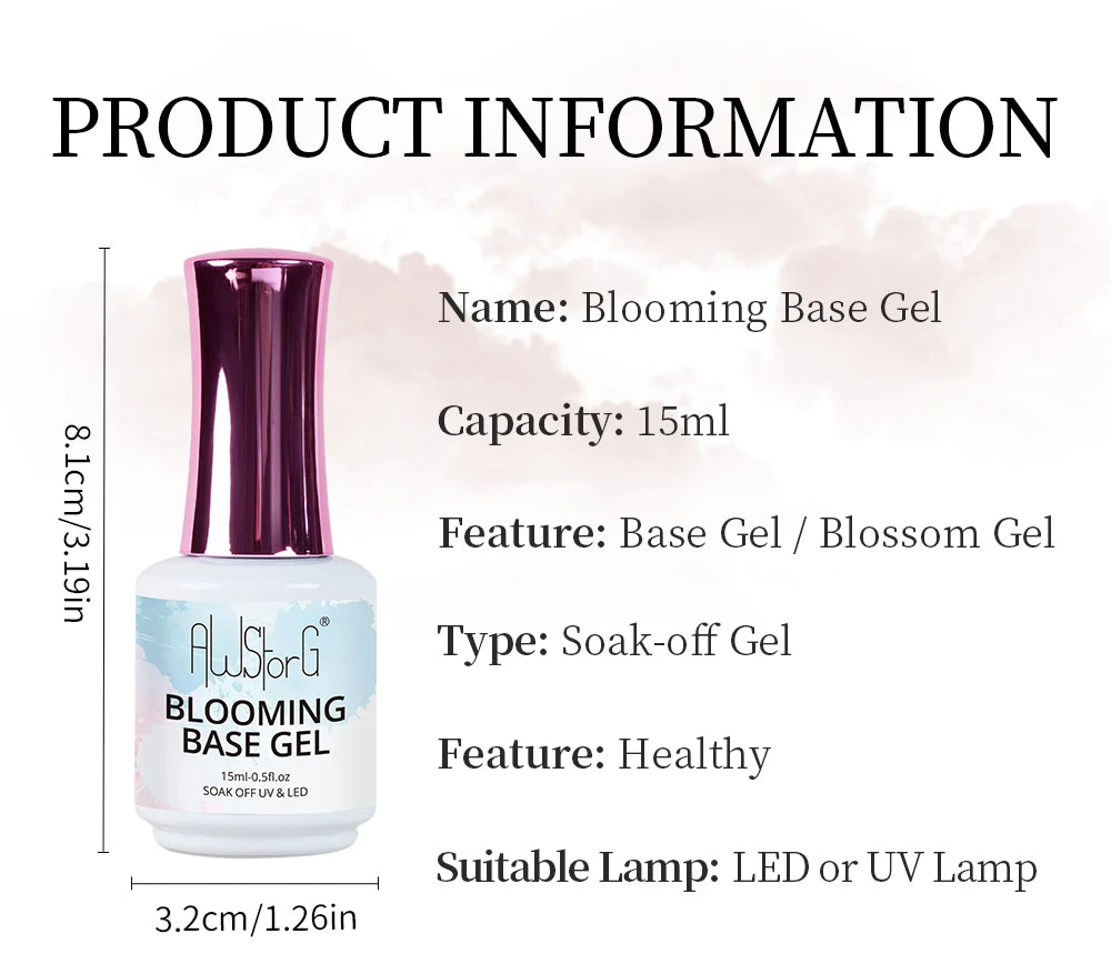 Gel para floración de uñas de 15 ml, gel funcional con efecto de extensión de flores, fácil de aplicar para diseño de uñas, salón en casa, manicura y pedicura